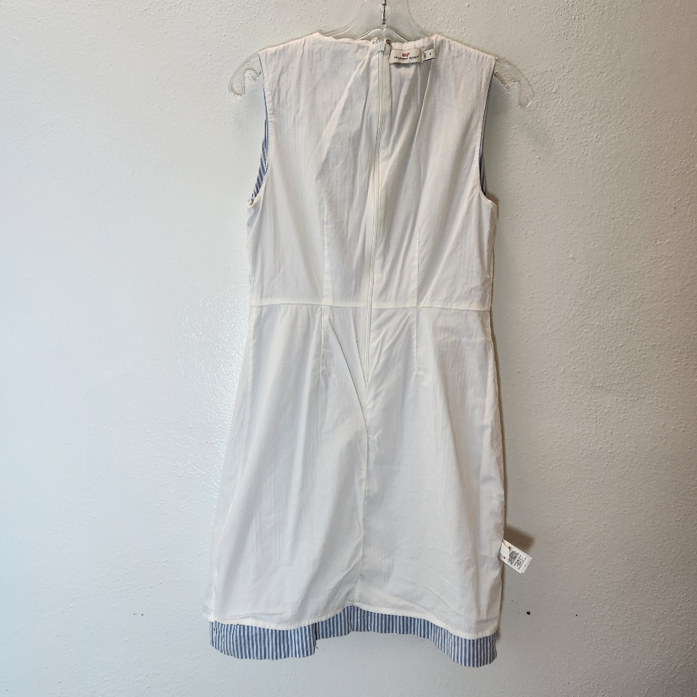 Vineyard Vines Embroidered Stripped Hydrangea Shift Dress Size 4 - Picture 3 of 15